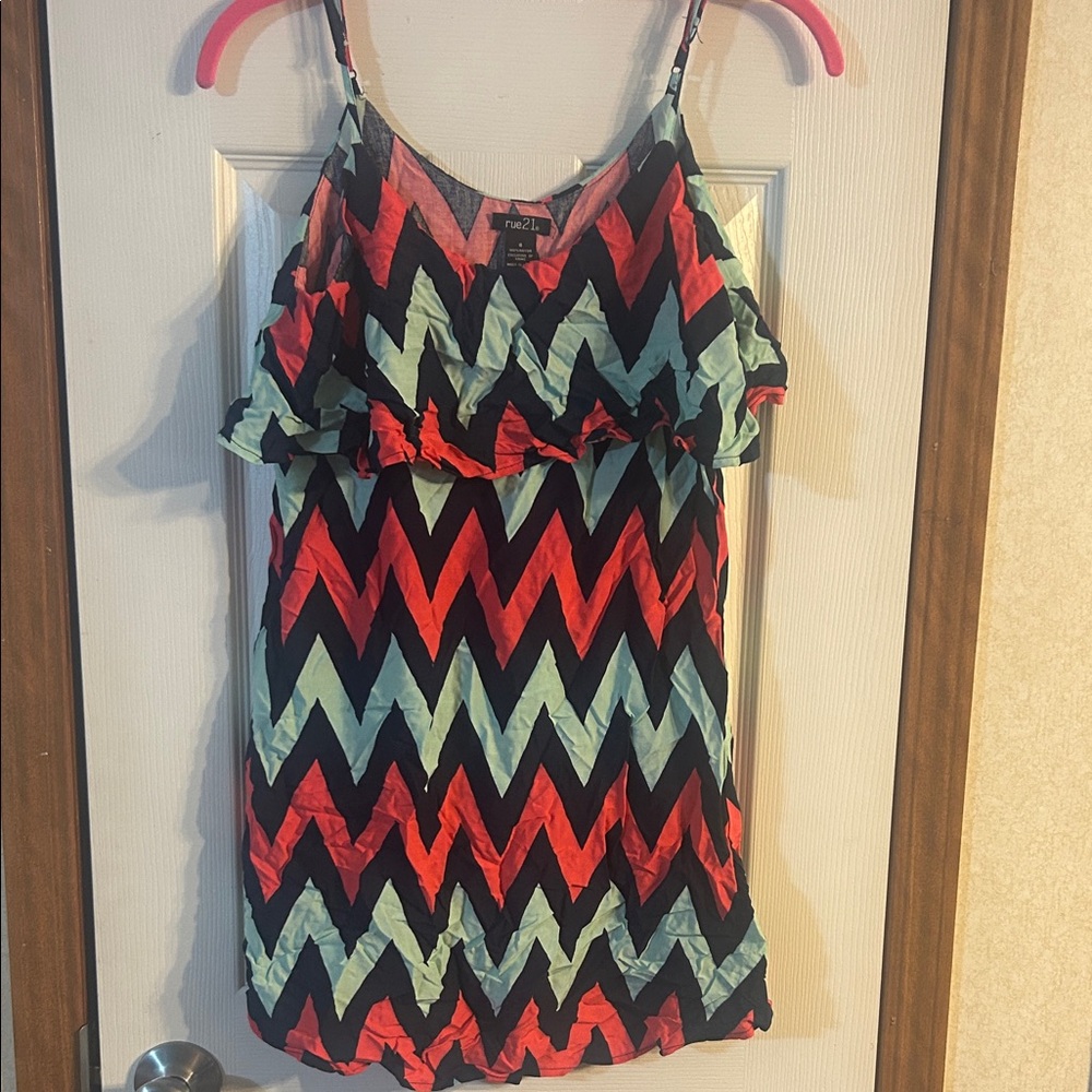 Rue21 Black and Red Ruffled Maxi Dress